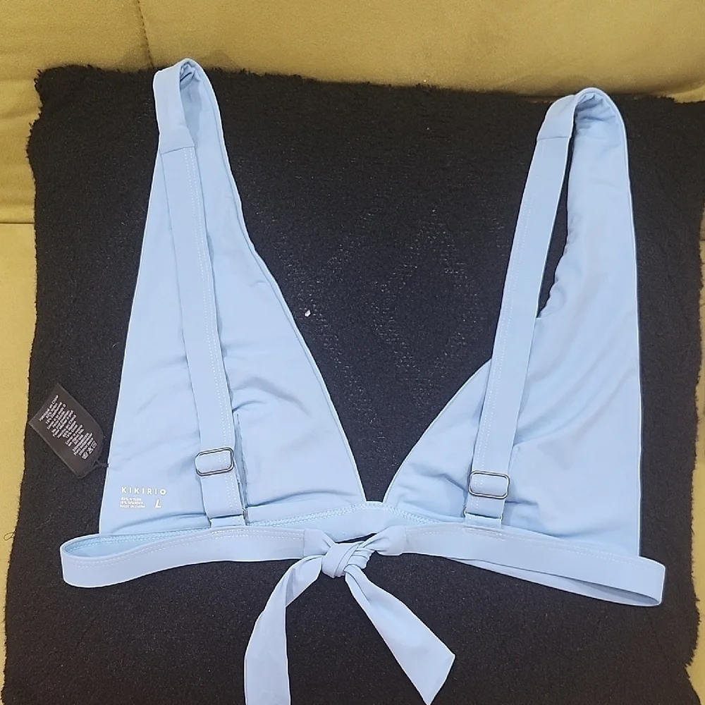 NWT Kikirio Light Blue Bikini Top